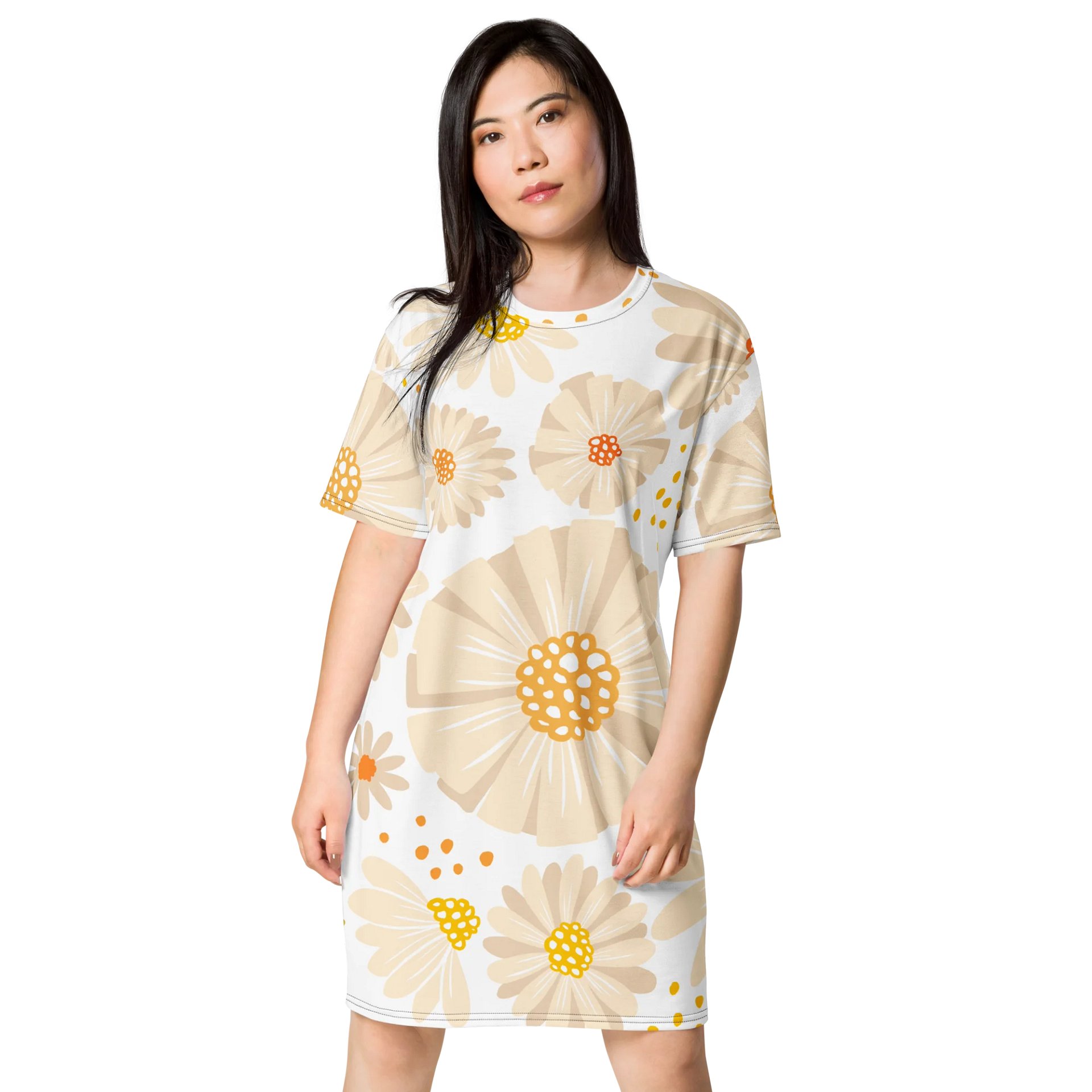 Vibrant Daisy Floral T-Shirt Dress - Oversized Fit product image (1)