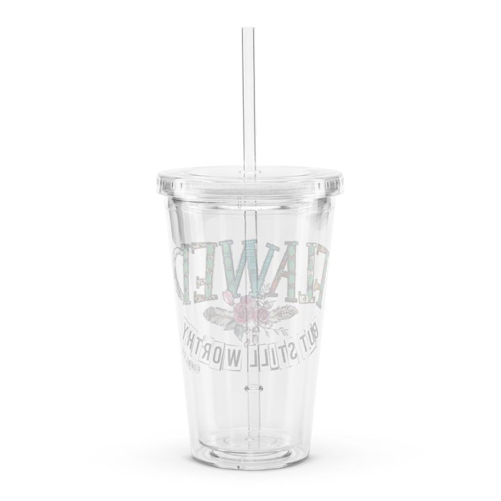 Flawed But Still Worthy - Double Wall Clear Plastic Tumbler product image (2)