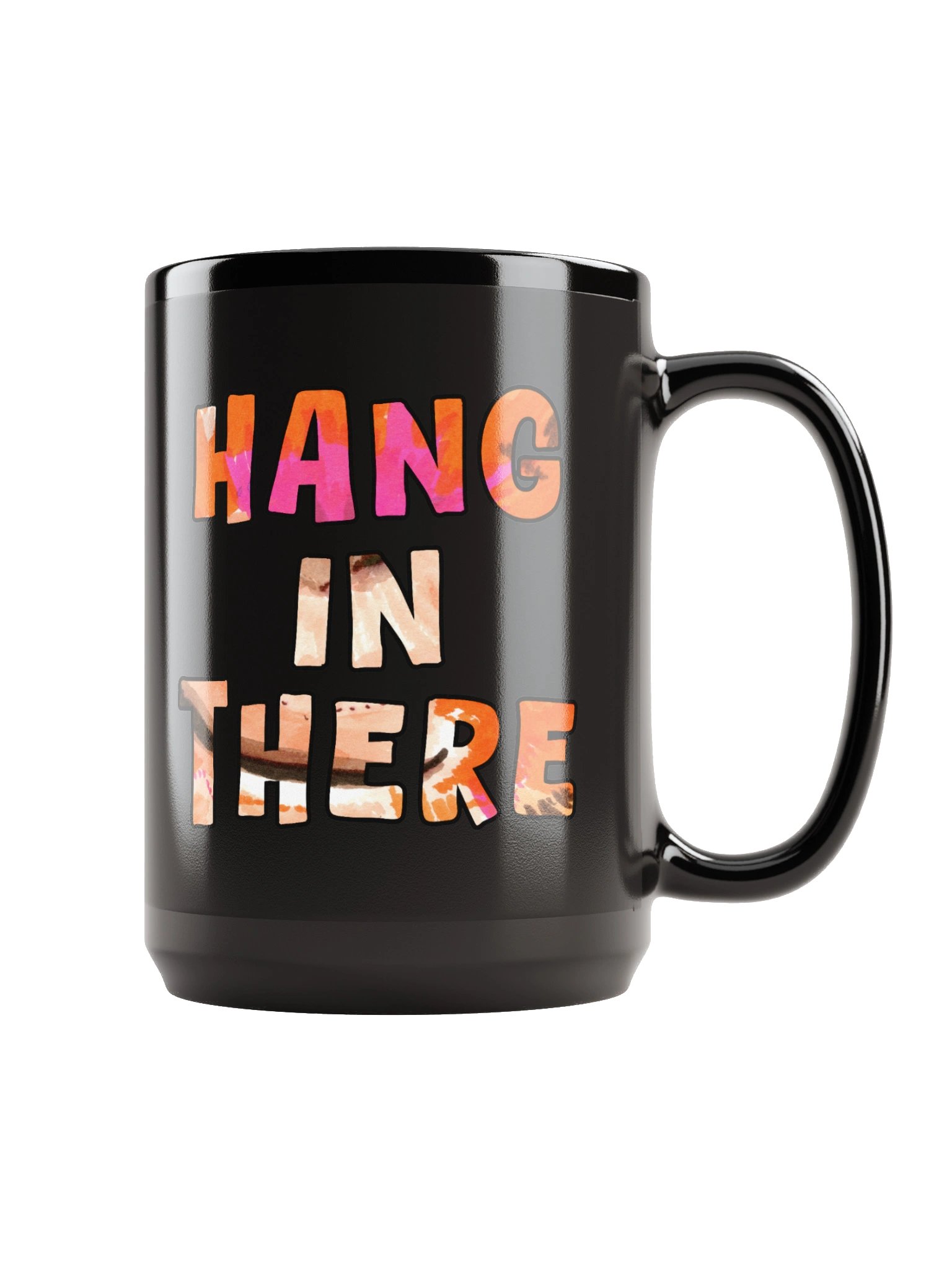 Orangutan Watercolour Black Mug (15oz) product image (1)