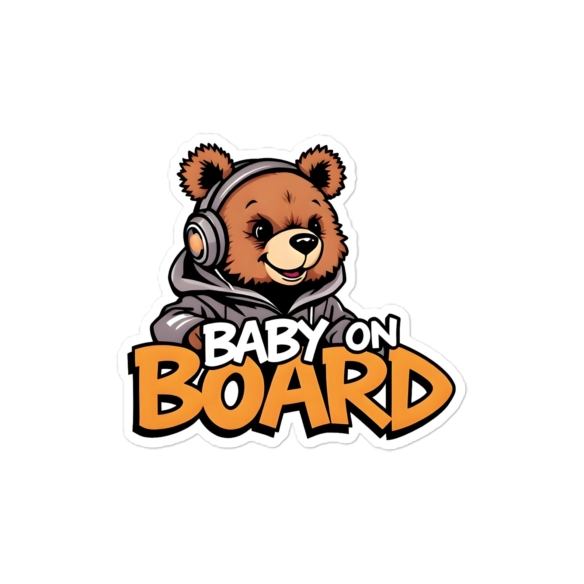 Cool Bear Urban Style Car Decal - 5x5 Premium Vinyl Sticker - Streetwear Inspire Bear with Headphones Graphic for Cars and Jeeps product image (1)