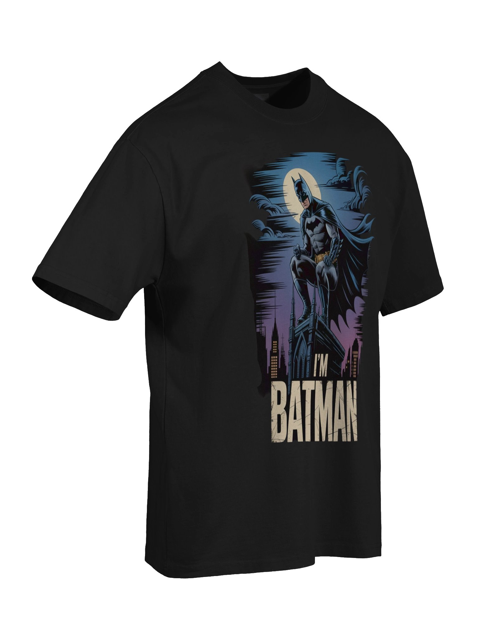 Nocturnal Perch: I'm Batman Oversized Faded T-Shirt product image (8)