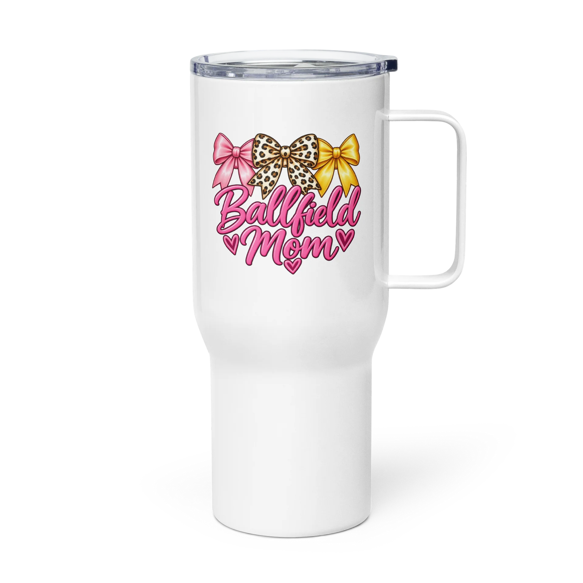 Ballfield Mom Three Bow Tumbler with Handle | 25 oz & 40 oz product image (4)