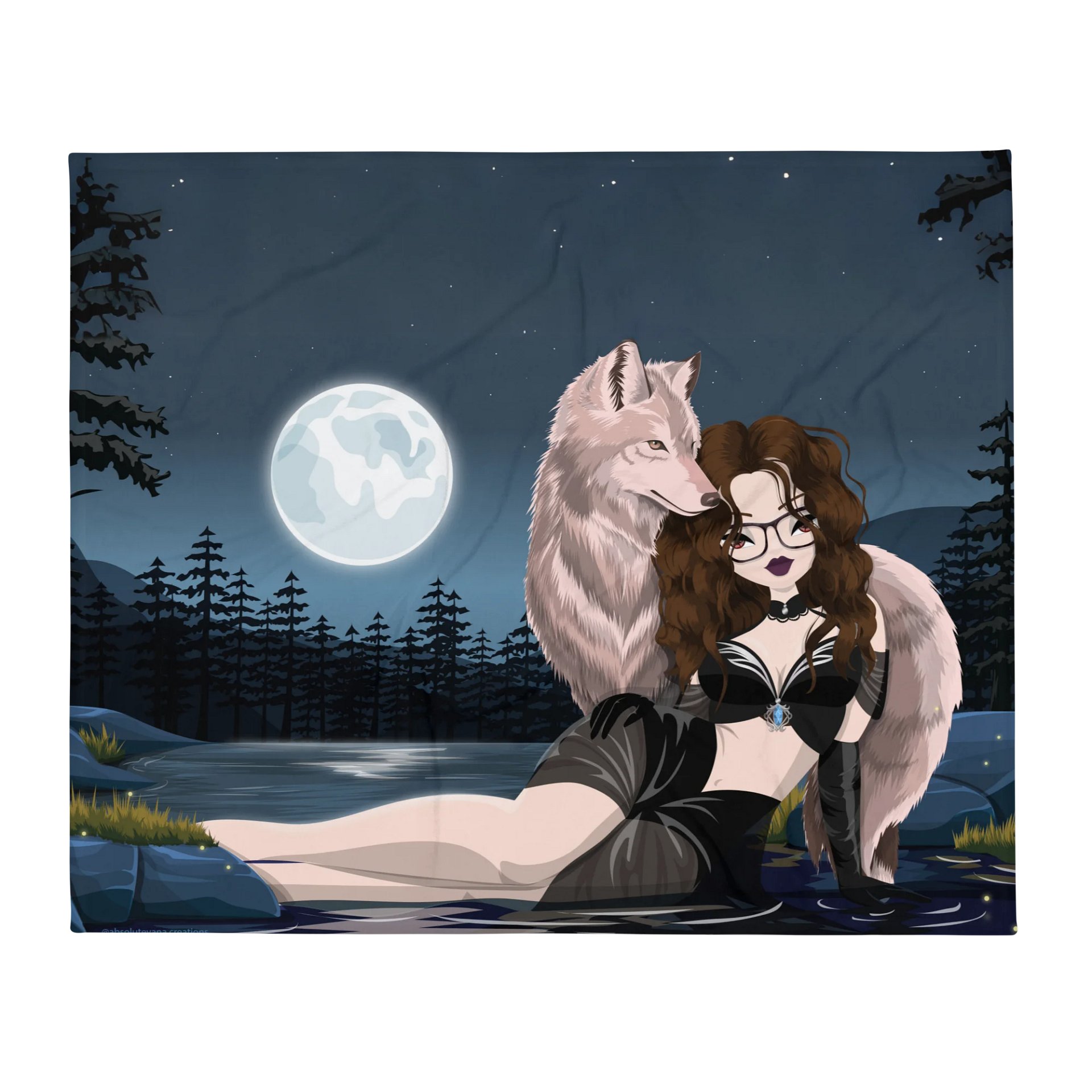 NanaBruised Moonlit Encounter Throw Blanket product image (1)