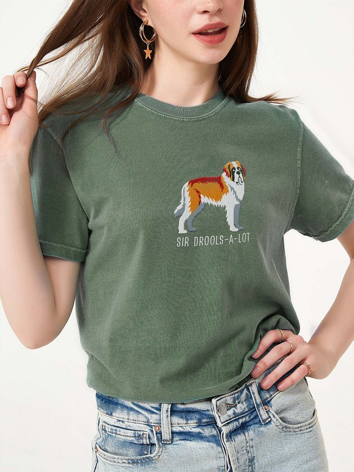 Sir Drools-A-Lot T-Shirt(Embroidered) of a Saint Bernard(Brown & White) product image (2)
