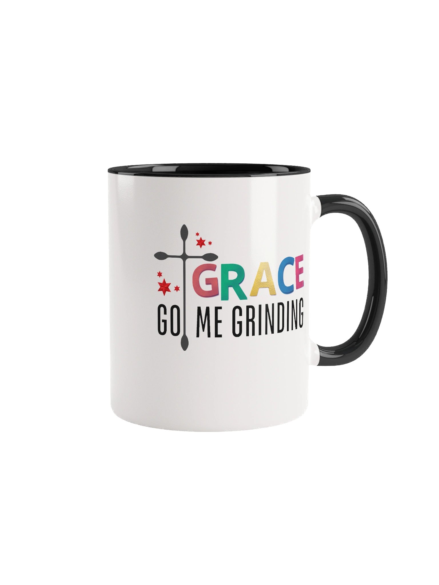 Grace Got Me Grinding Christian Double-Tone Mug | Faith Hustle Coffee Cup | Inspirational Gift for Women of Faith product image (4)
