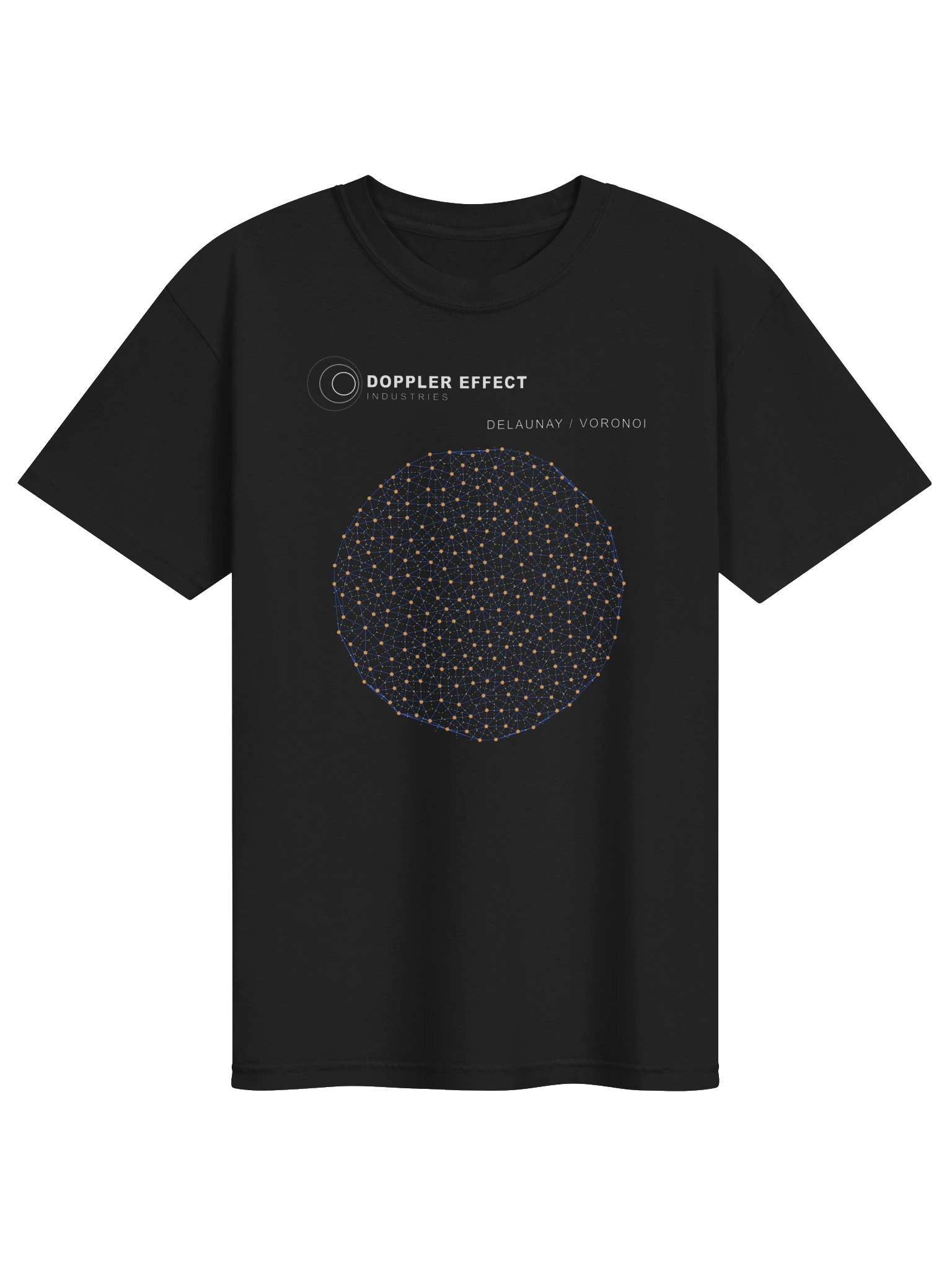 Delaunay Voronoi T-Shirt – Royal Blue, Lemon & Orange product image (1)