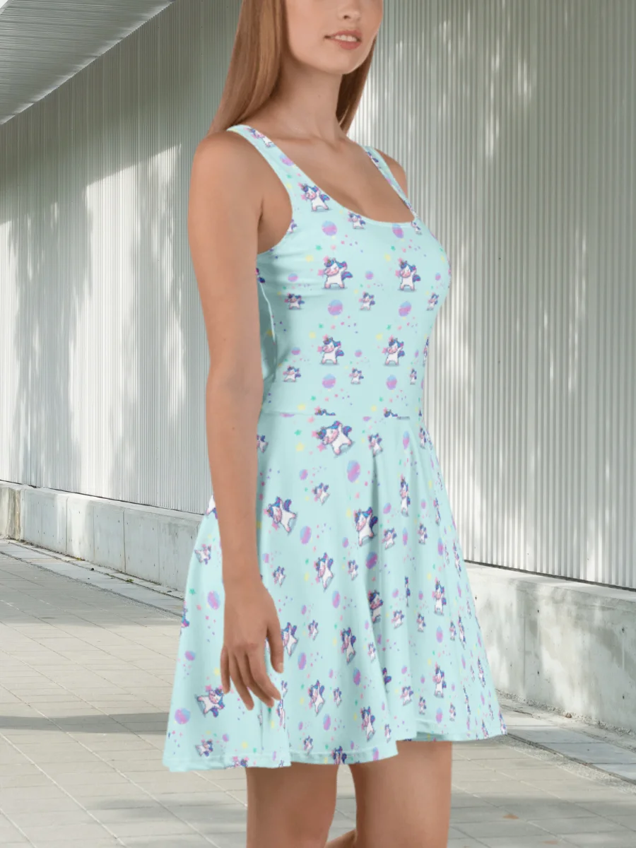 Disco Dabbing Unicorn Skater Dress product image (2)
