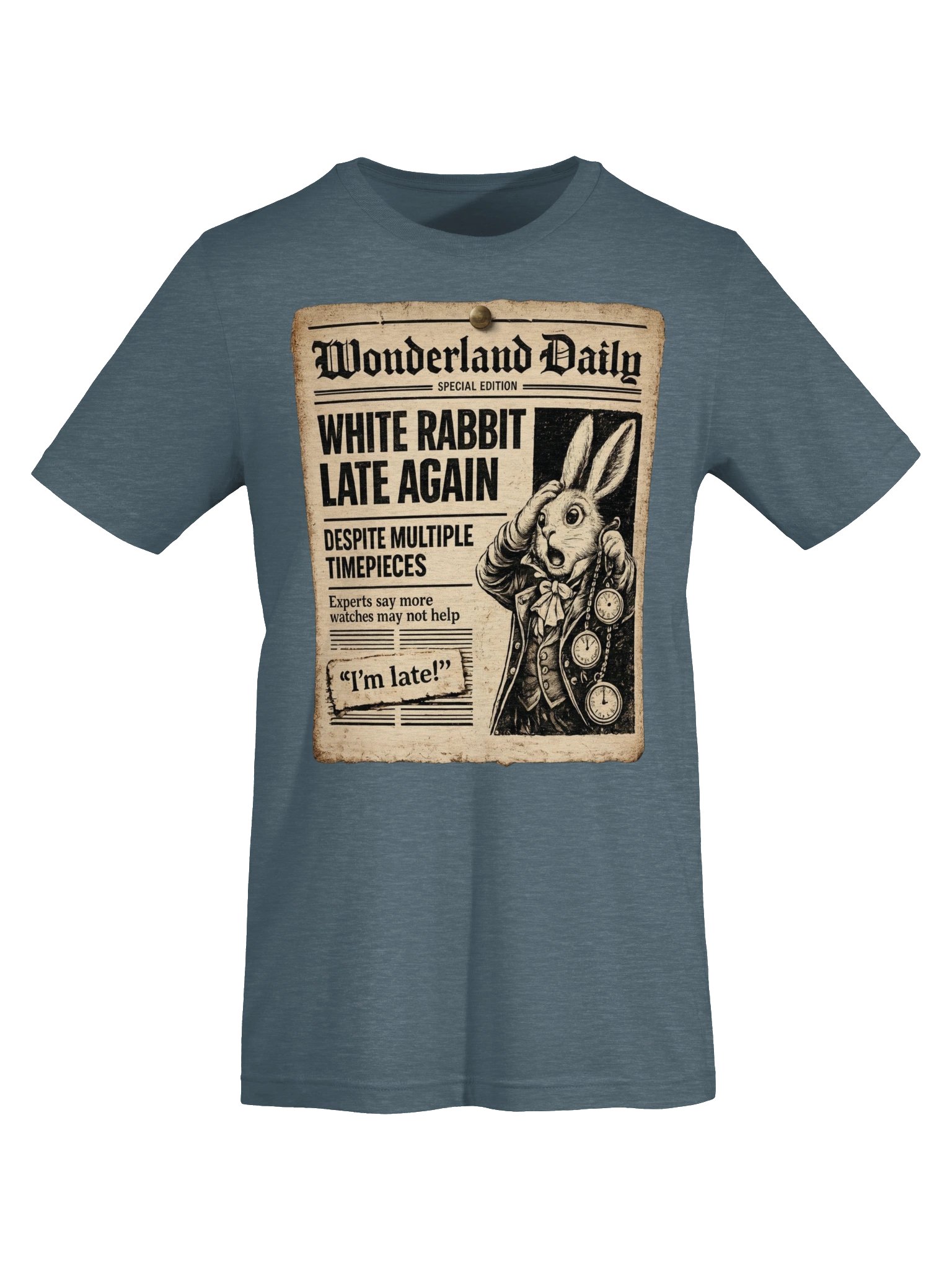Wonderland Daily White Rabbit T-Shirt, Funny Alice Fan Shirt product image (6)