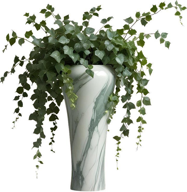Marble Eternal – Graceful Ivy Marble Vase PNG product image (1)