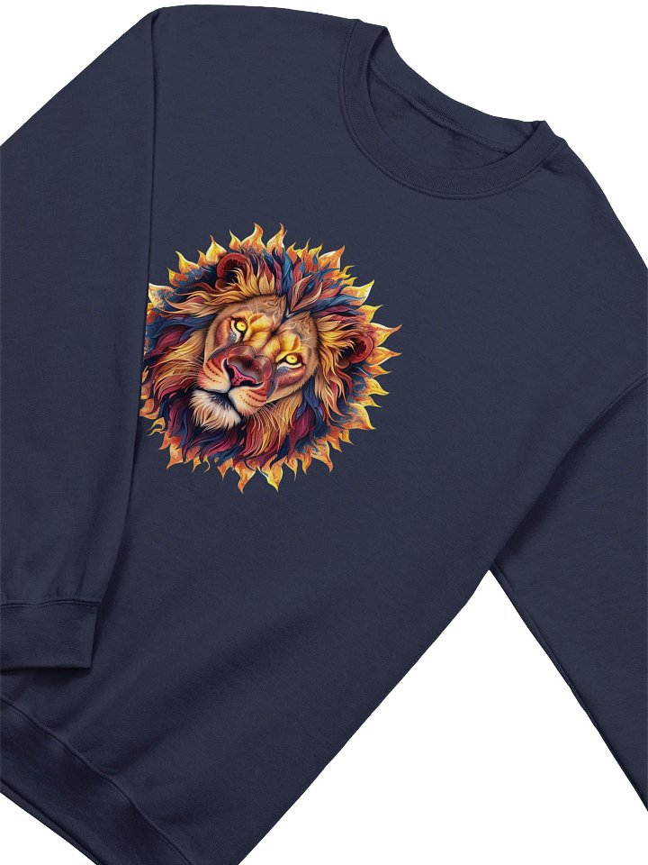 Blazing Majesty: The Fireborn Lion - Air-Spun Classic Crewneck Sweatshirt product image (1)