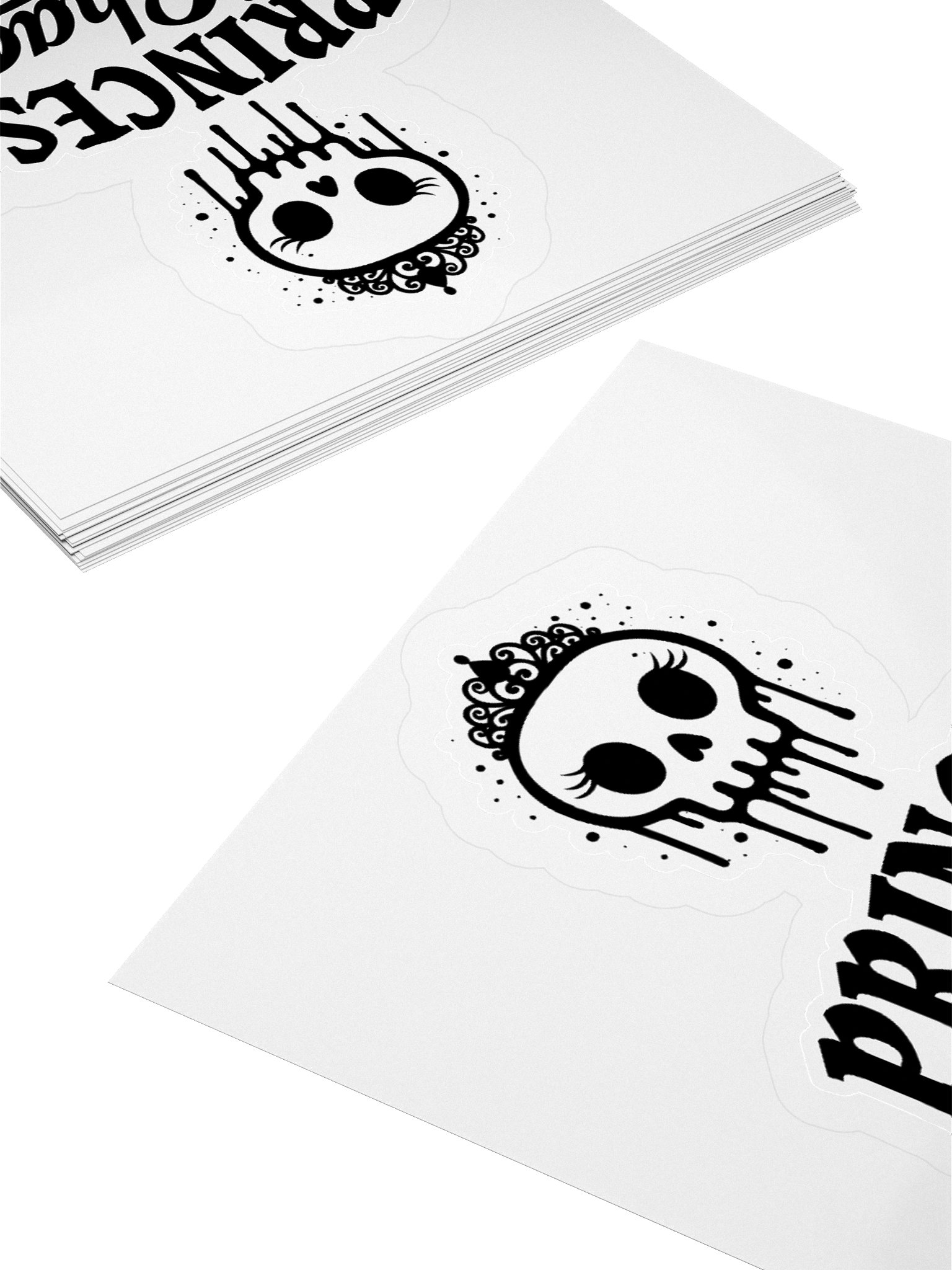 Princess of Chaos Skull Sticker - Black product image (4)