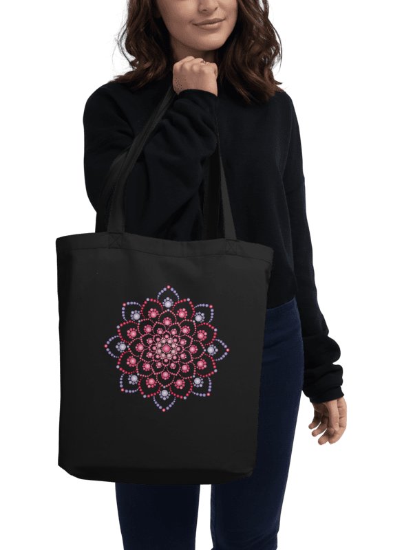 Purple and Pink Dot Mandala Eco-Friendly Organic Tote Bag product image (1)