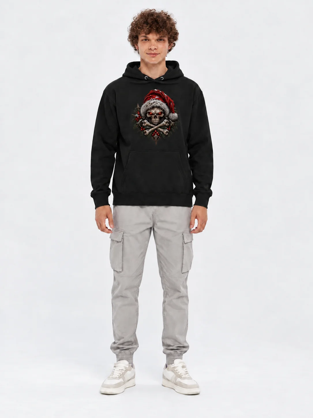 Santa Skull Holiday Hoodie | Dark Christmas Streetwear product image (2)