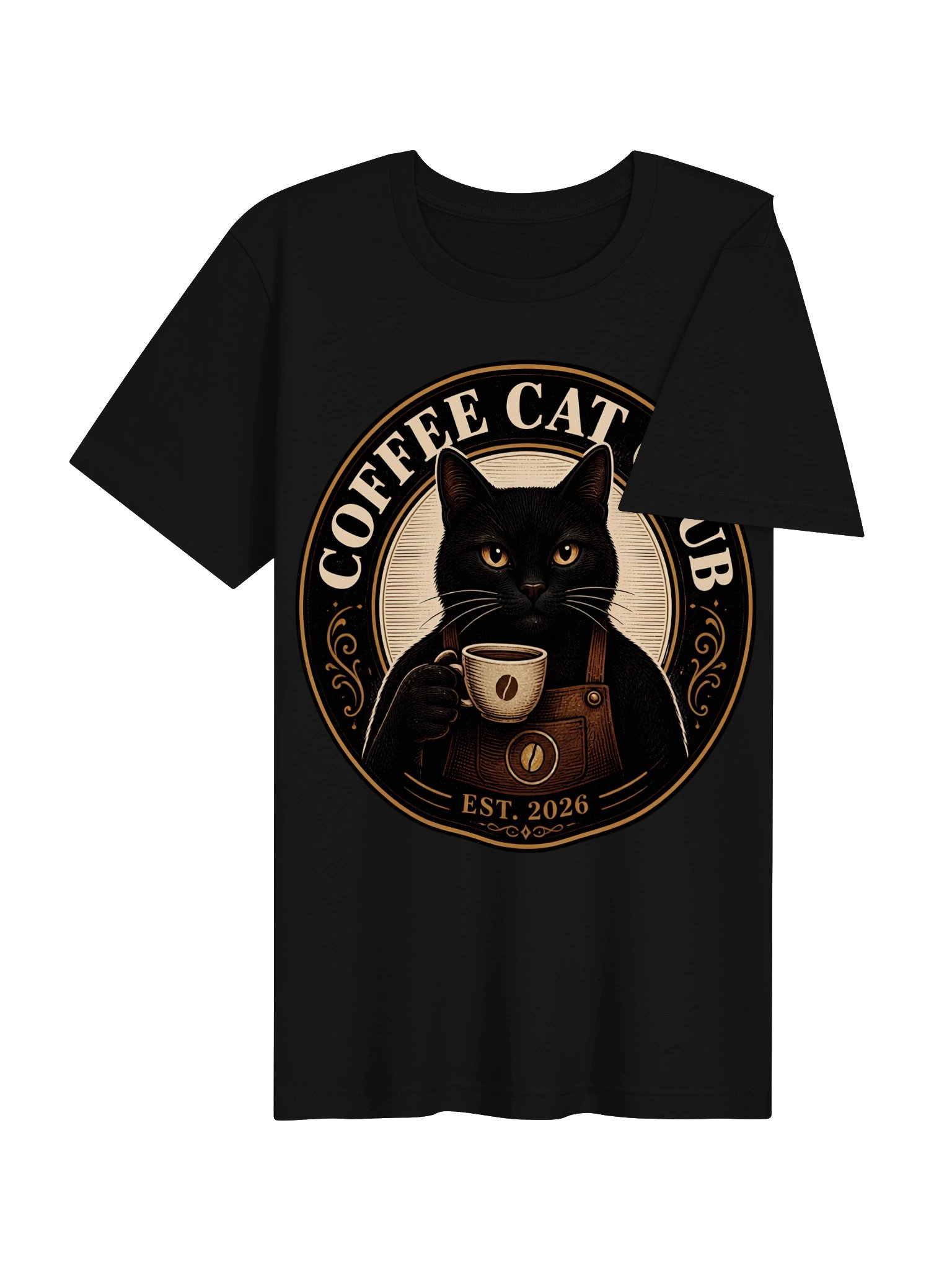 Coffee Cat Club Vintage Black Cat Coffee Logo T-Shirt product image (24)