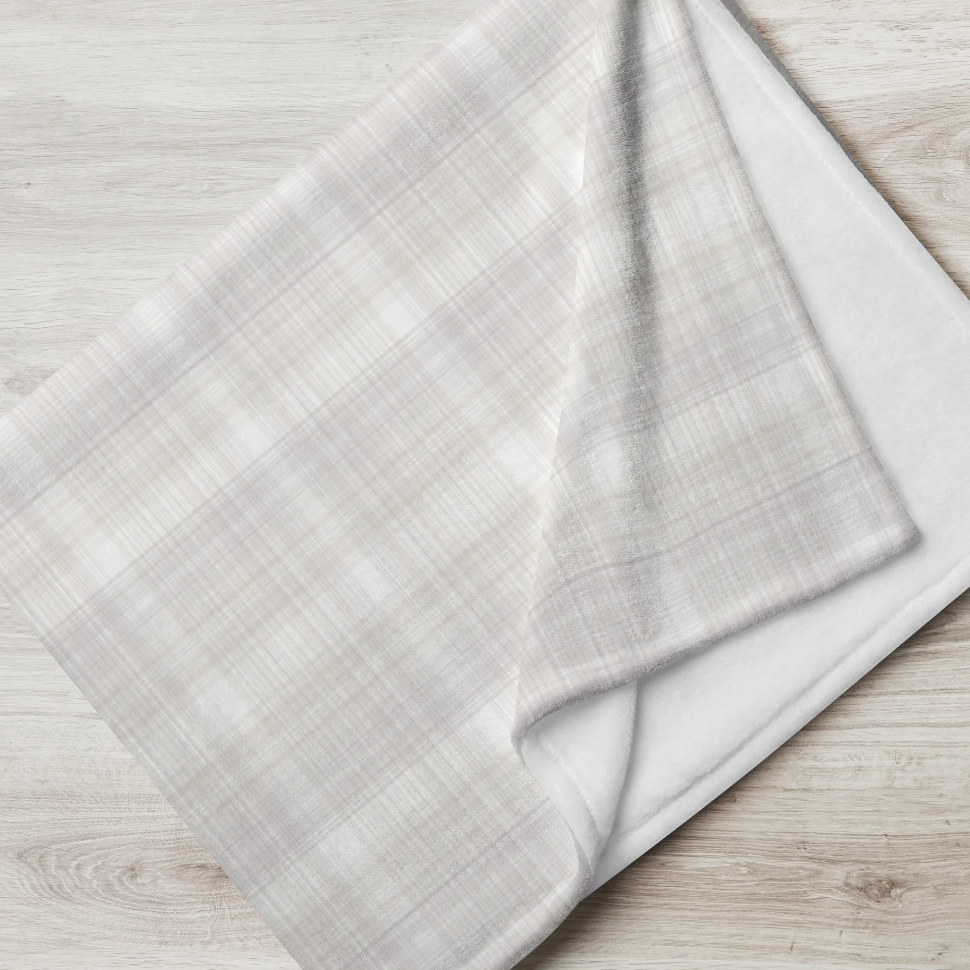 Greige Soft Plaid Throw Blanket product image (2)