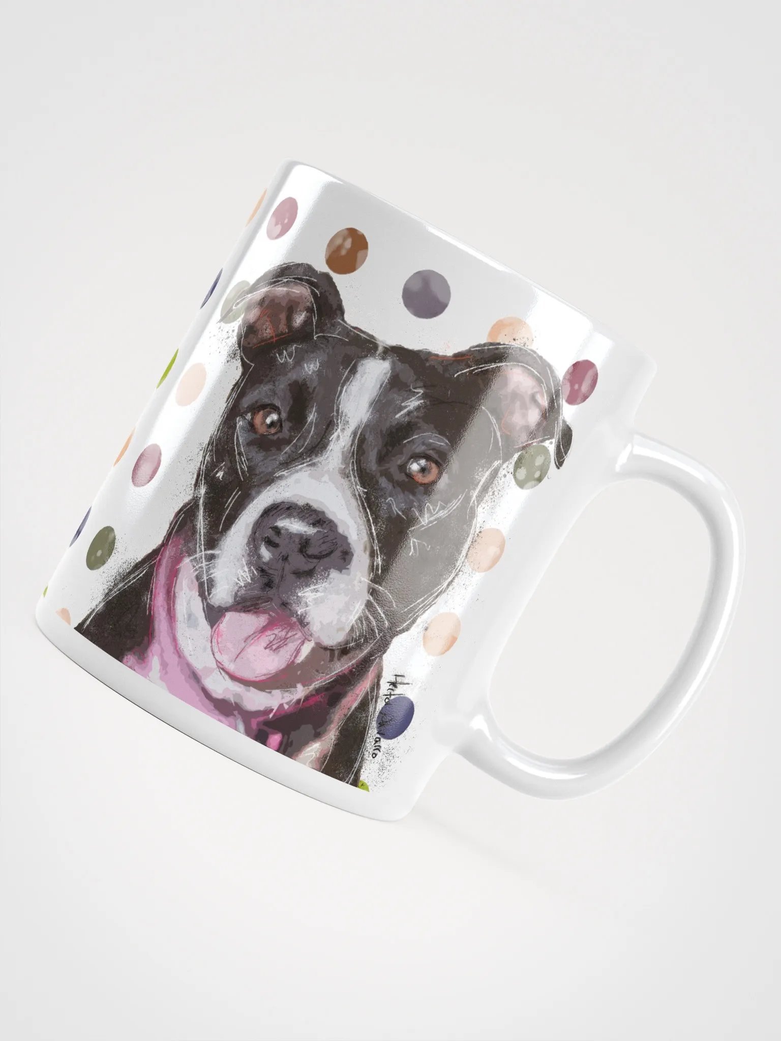 Pop Art Pitbull, white mug product image (5)