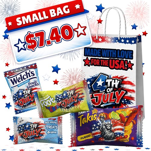 🎆 Celebrate the 4th of July With Our Small Goodie Bags! 🇺🇸
Packed with fun treats and wrapped in patriotic style, these bags ...