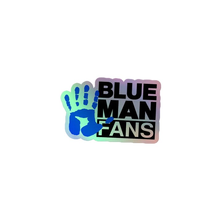 Blue Man Fans Hand Print Holofoil Sticker product image (1)