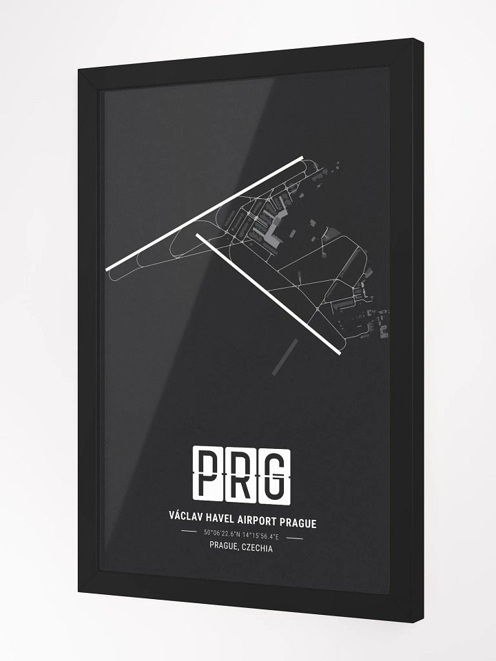 Framed Airport PRG Premium Map On Matt Paper product image (2)