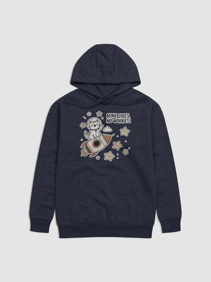 Nine lives, no worries dark hoodie product image (1)