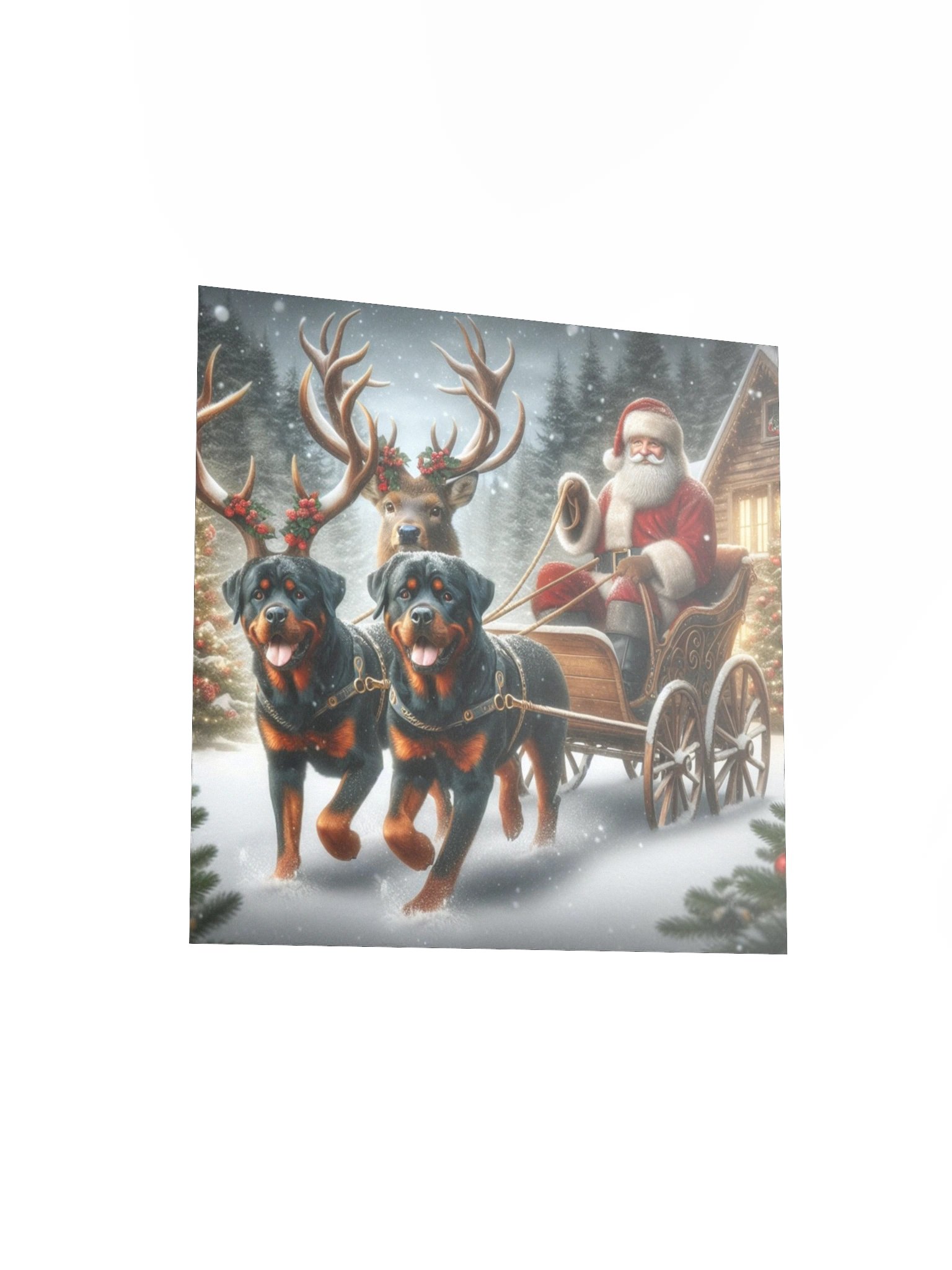 Rottweiler Santa Sleigh Poster | Rottweiler Store