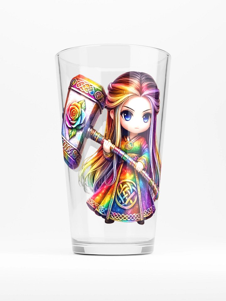 Rainbow Chibi Warrior Pint Glass product image (2)