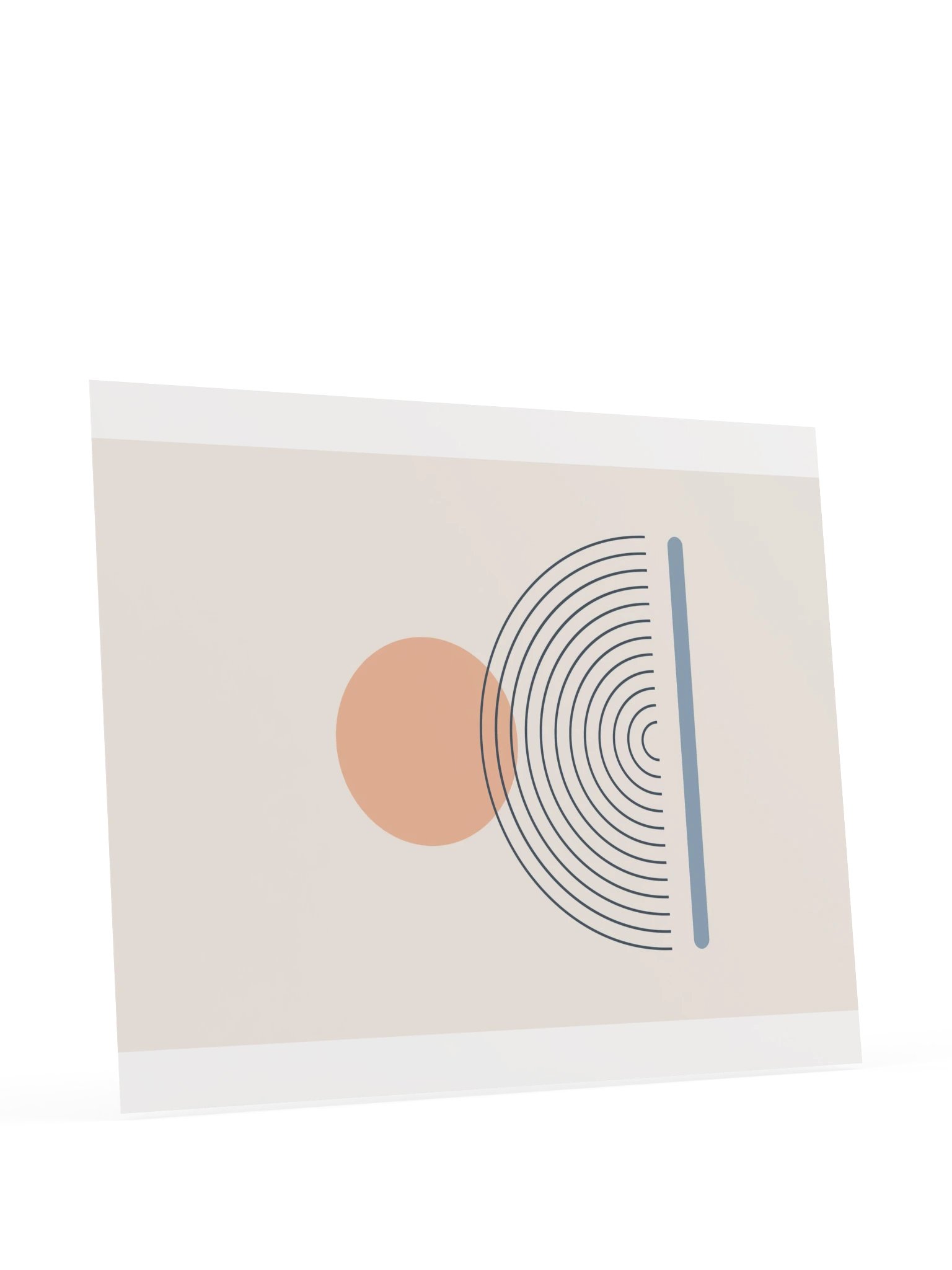 Peach Sunrise Rainbow Print | Dusty Blue Bathroom Wall Art product image (11)