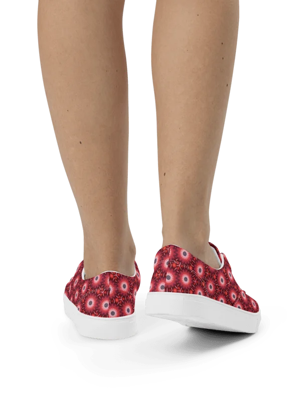 Red Floral Kaleidoscope Women's Canvas Shoes product image (6)
