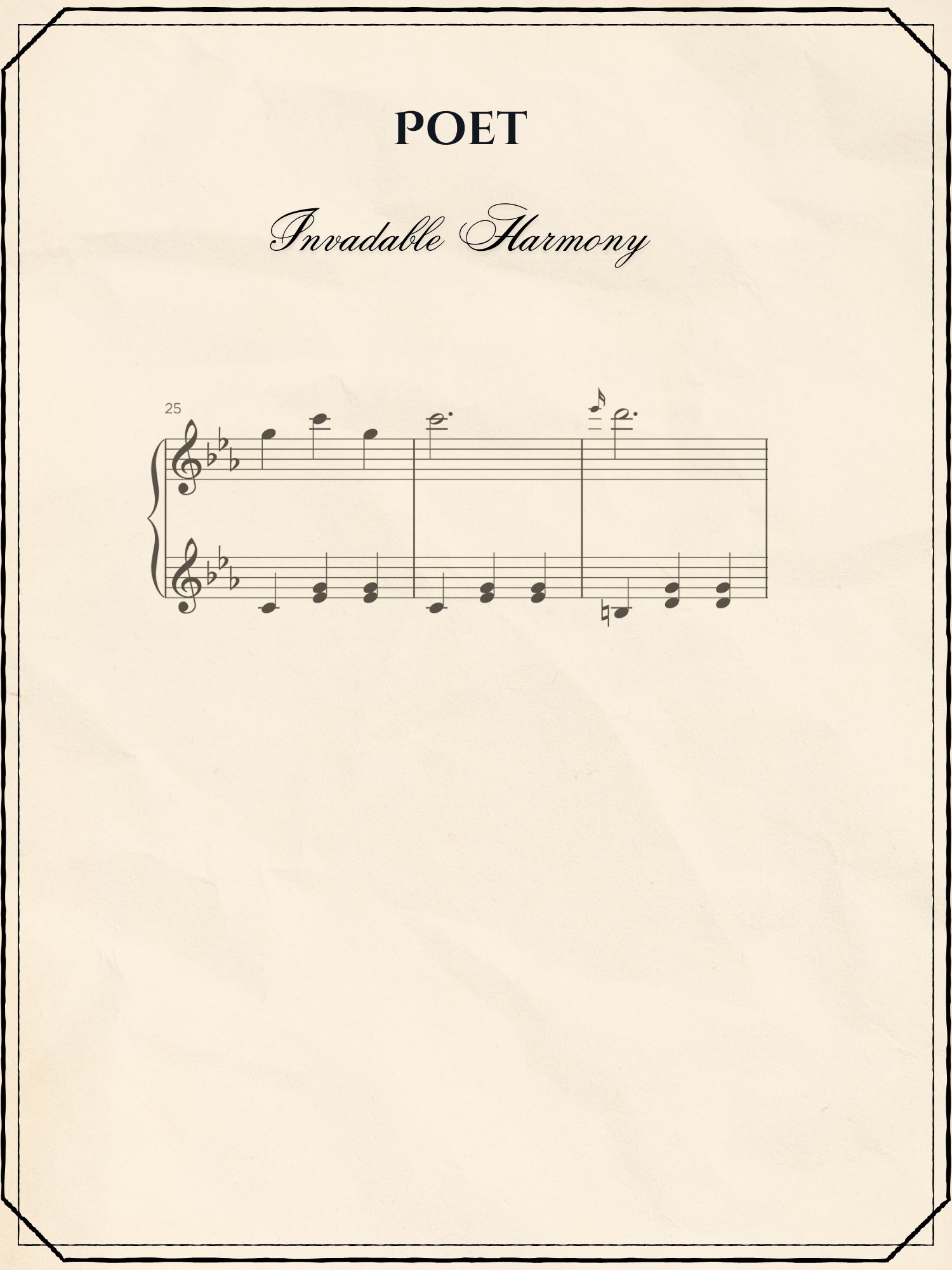 Poet - Sheet Music | Invadable Harmony product image (1)