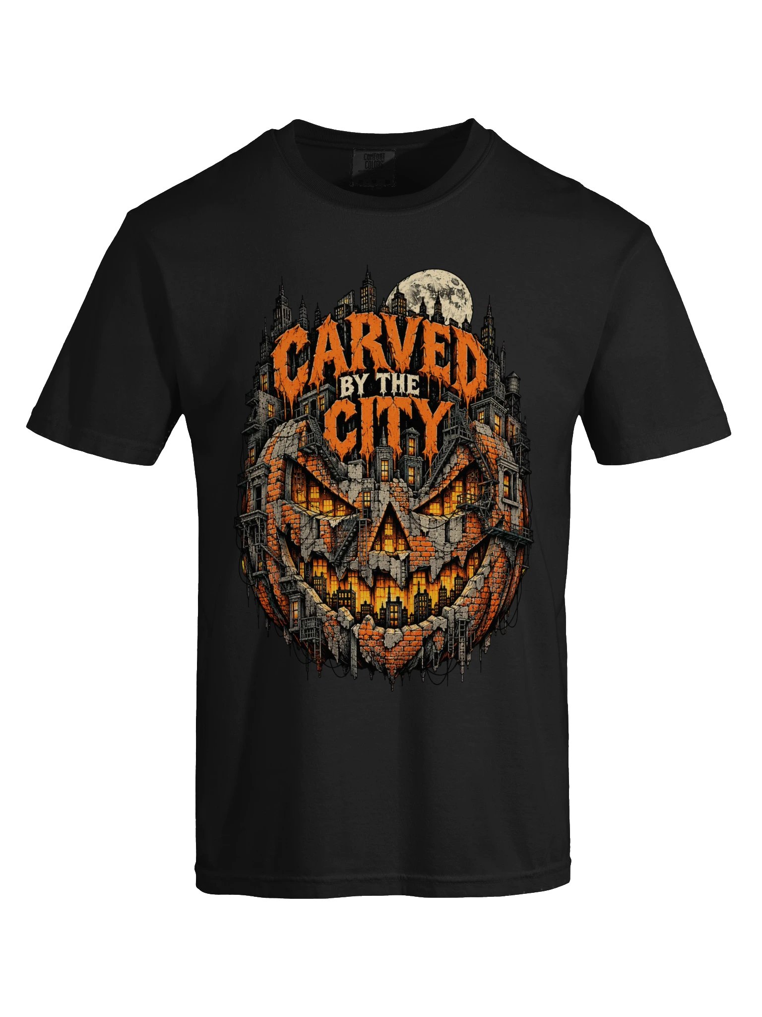 Carved by the City — Halloween Pumpkin T-Shirt product image (9)