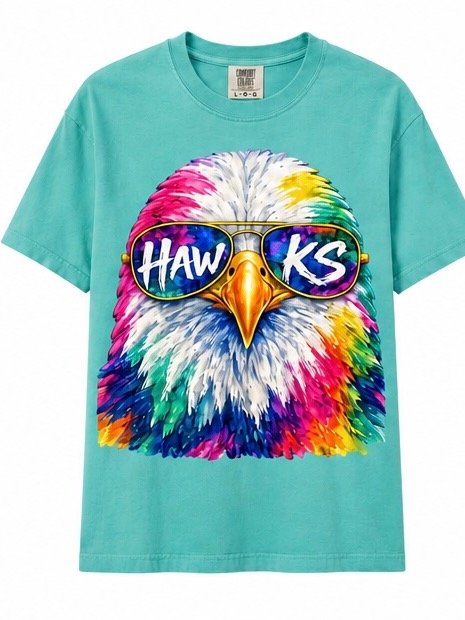 Sunglass Colorful Hawk Comfort Color Tee product image (1)