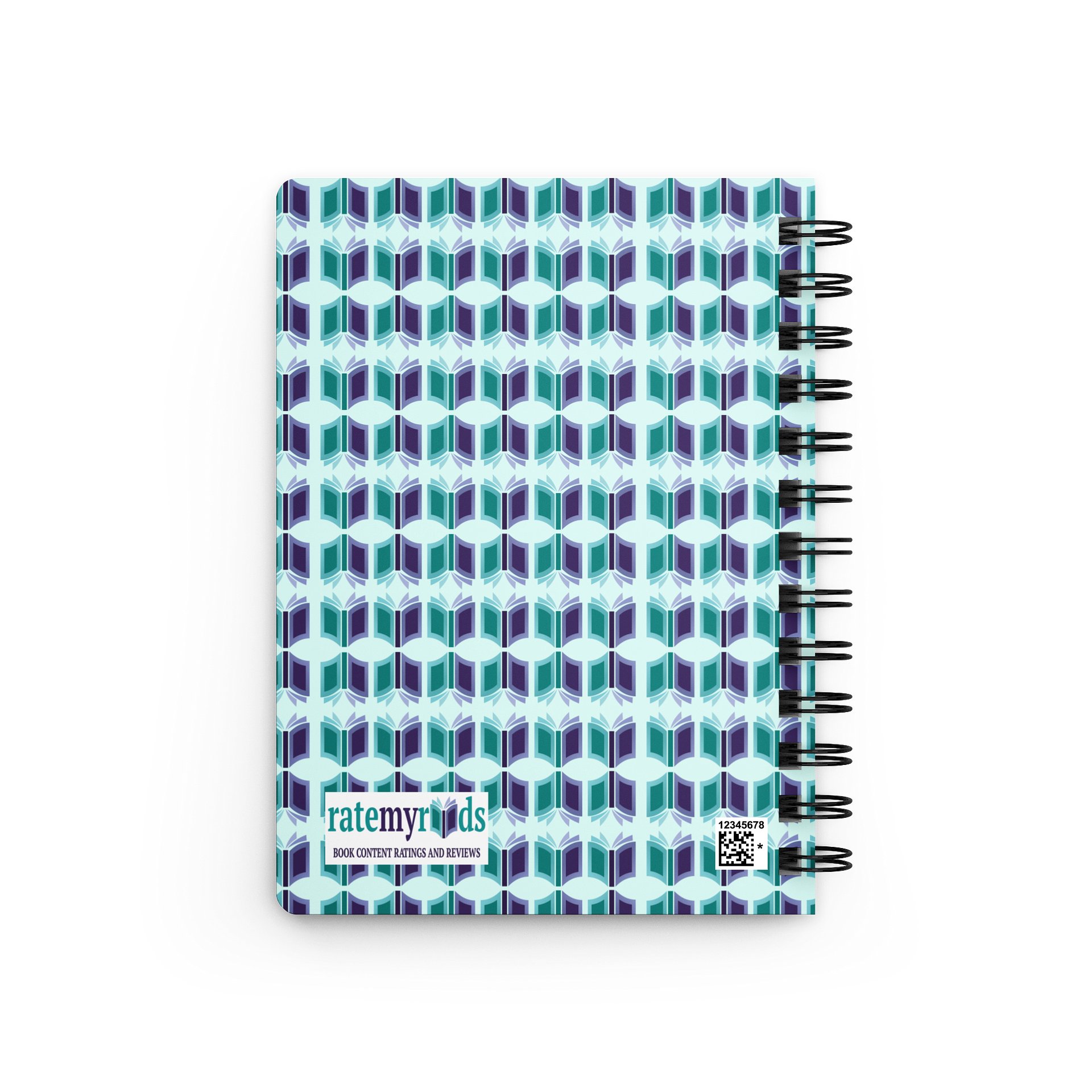 Bookish Spiral Notebook (Light Teal Background) product image (2)