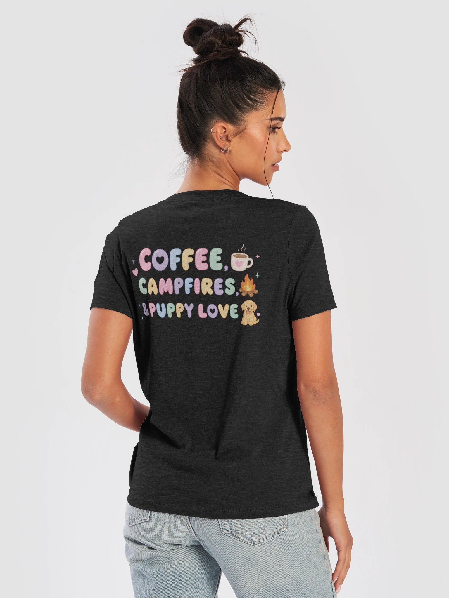 Coffee, Campfires & Dog Mom Things V-Neck Tee 🐾☕🏕️ product image (9)