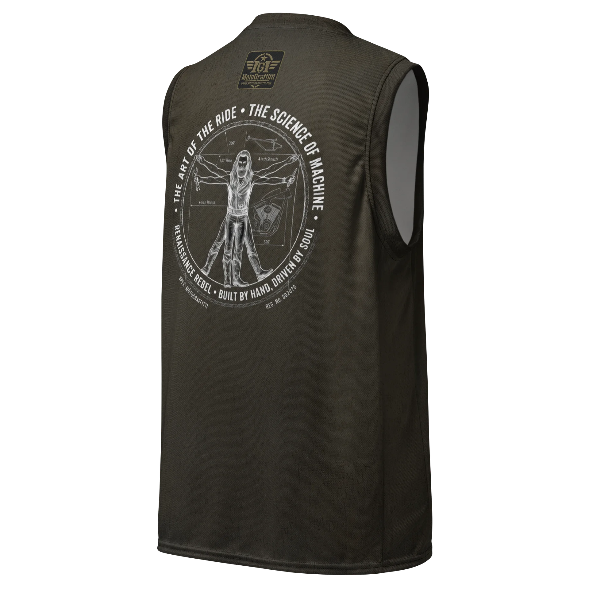 The Vetruvian Biker Black Distressed Sleeveless Riding Tee product image (3)