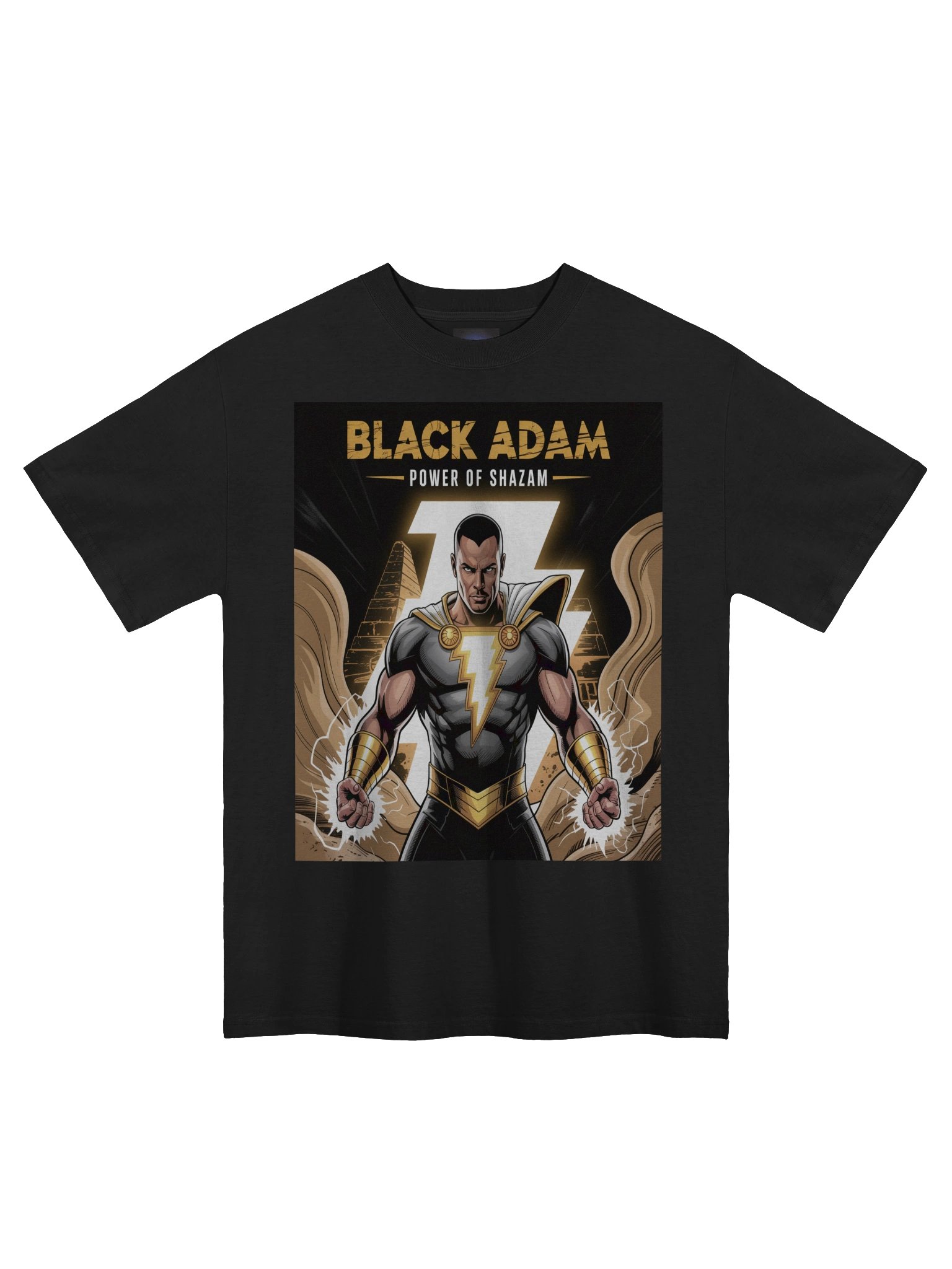 Black Adam Power of Shazam Oversized Faded T-Shirt – Kahndaq Thunder Veil product image (3)