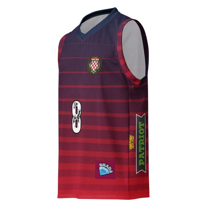 Royal Emblem Number 8 patriot brada Basketball Jersey product image (1)
