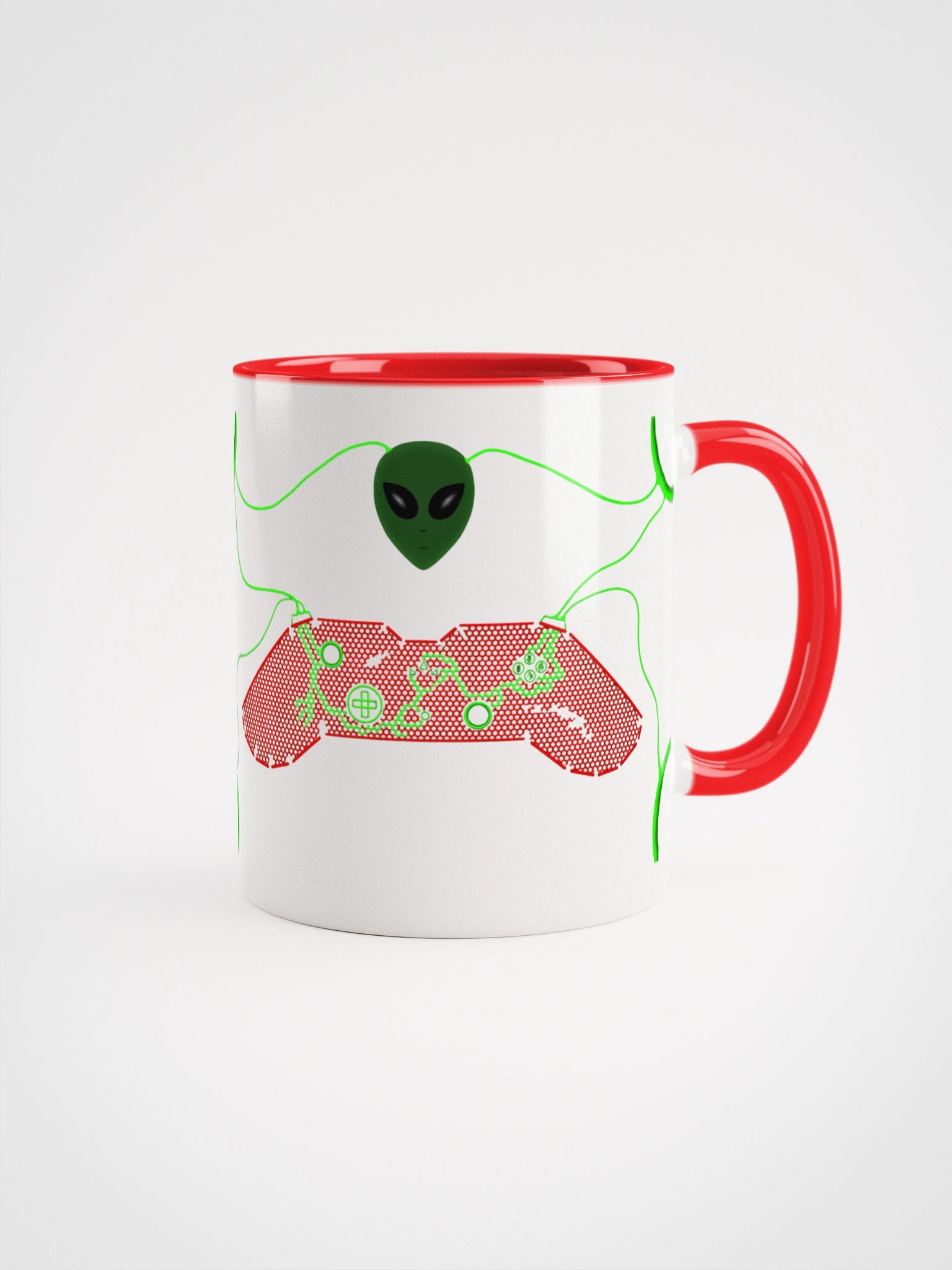 Neon Alien Game Controllers Ceramic Mug product image (1)