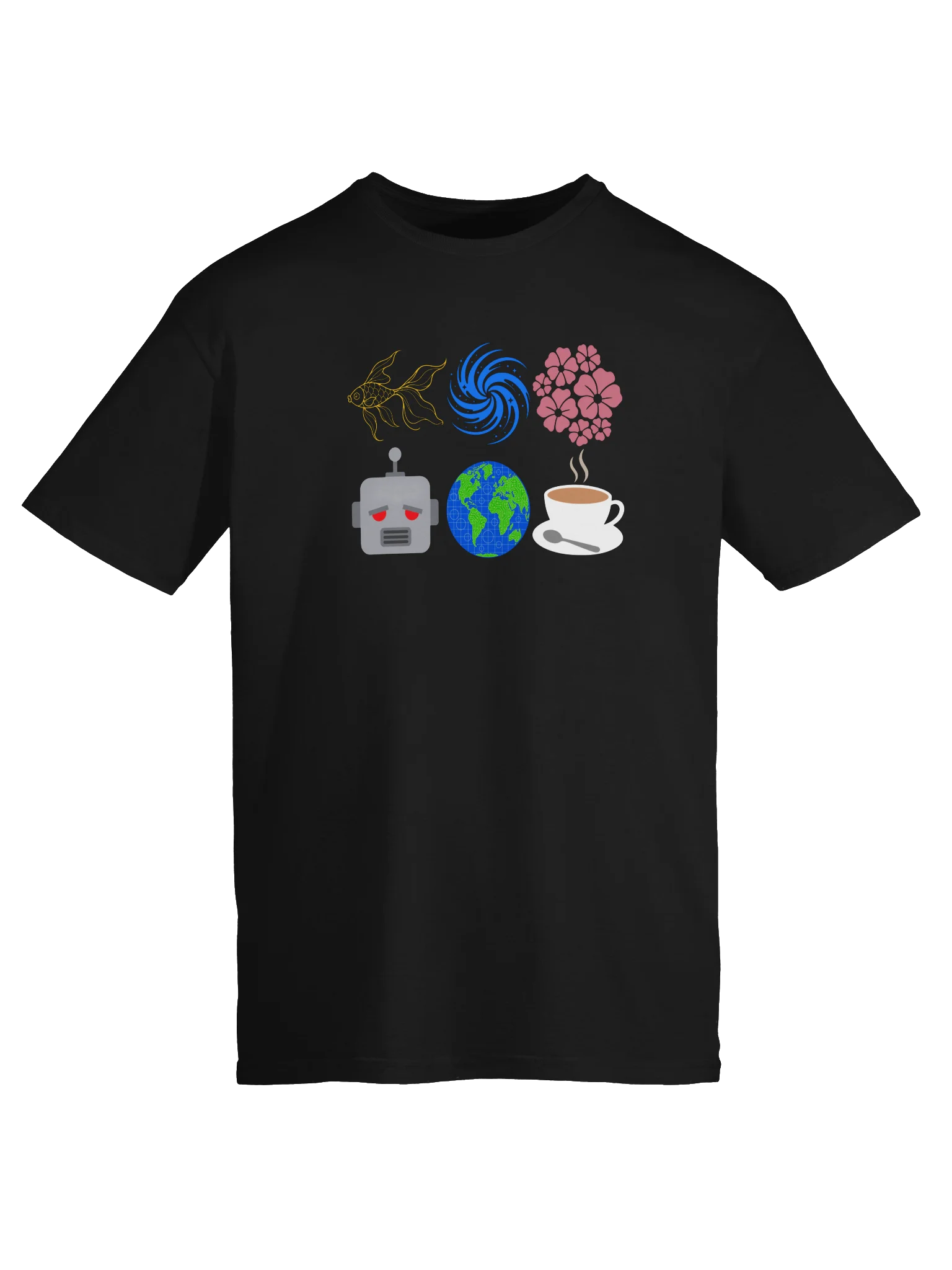 Fish, Spiral, Flowers, Robot, Earth, Tea-shirt product image (5)