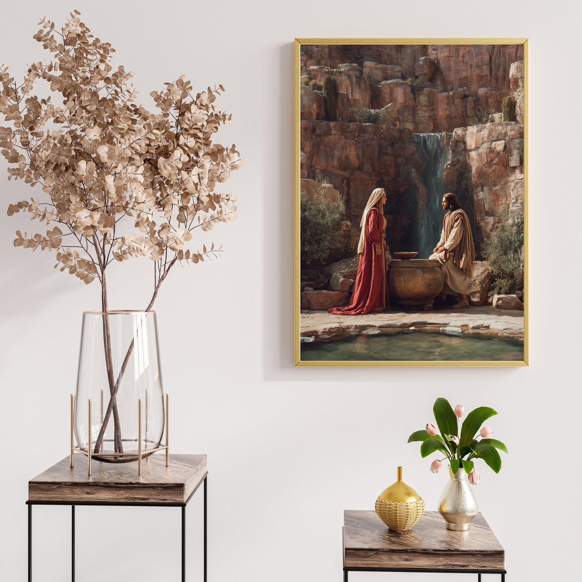 Jesus and the Samaritan Woman Wall Art | Christian Printable Decor product image (3)
