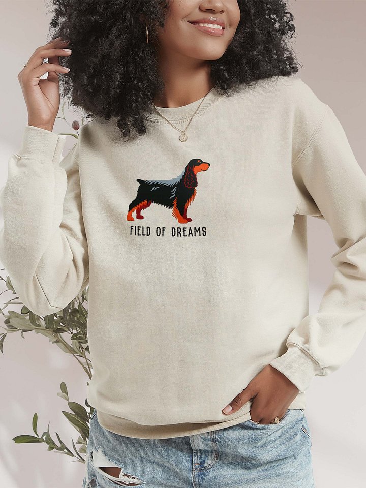 Field of Dreams Sweatshirt (Embroidered) of a Field Spaniel(Black & Tan) product image (2)