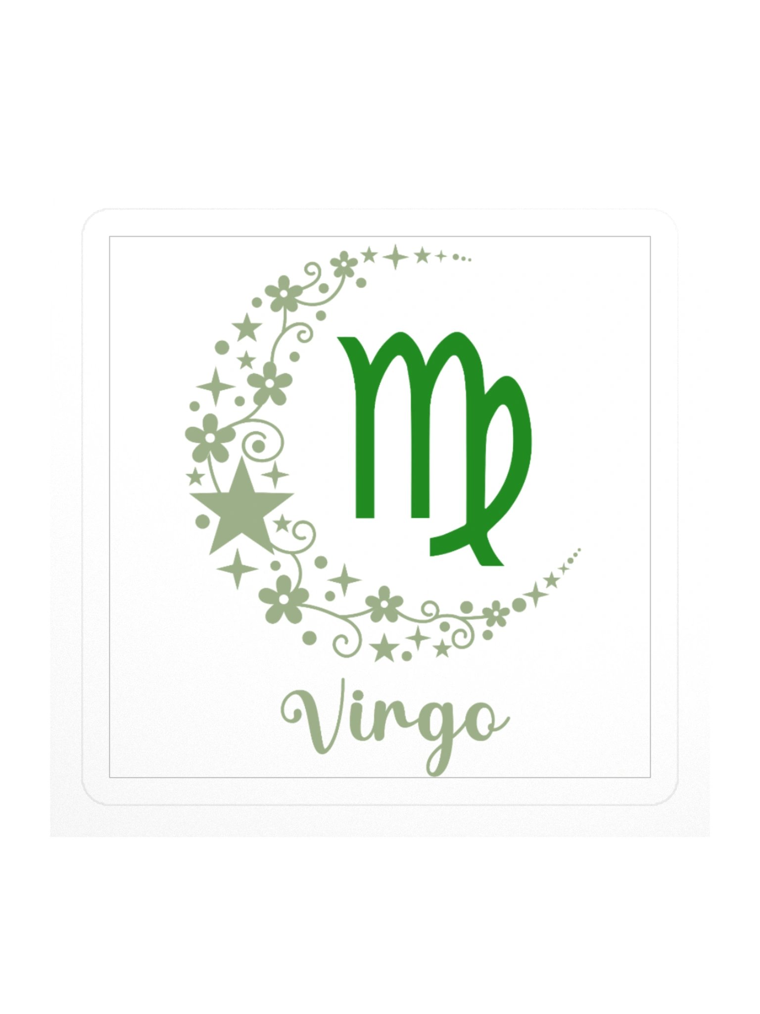 Virgo Zodiac Sticker — Festive Celestial Botanics Design product image (1)