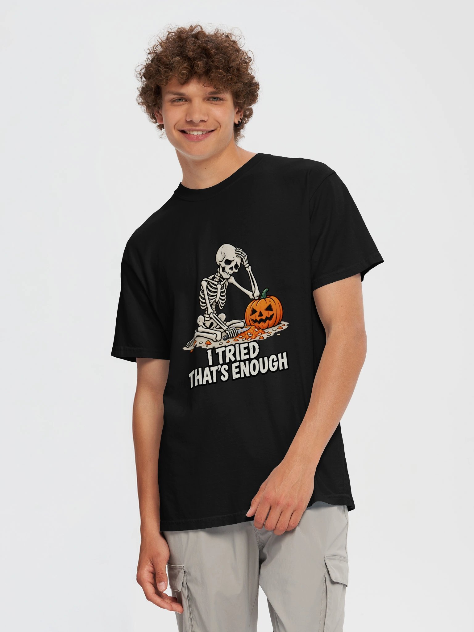 I Tried, That’s Enough – Funny Skeleton Halloween T-Shirt product image (68)