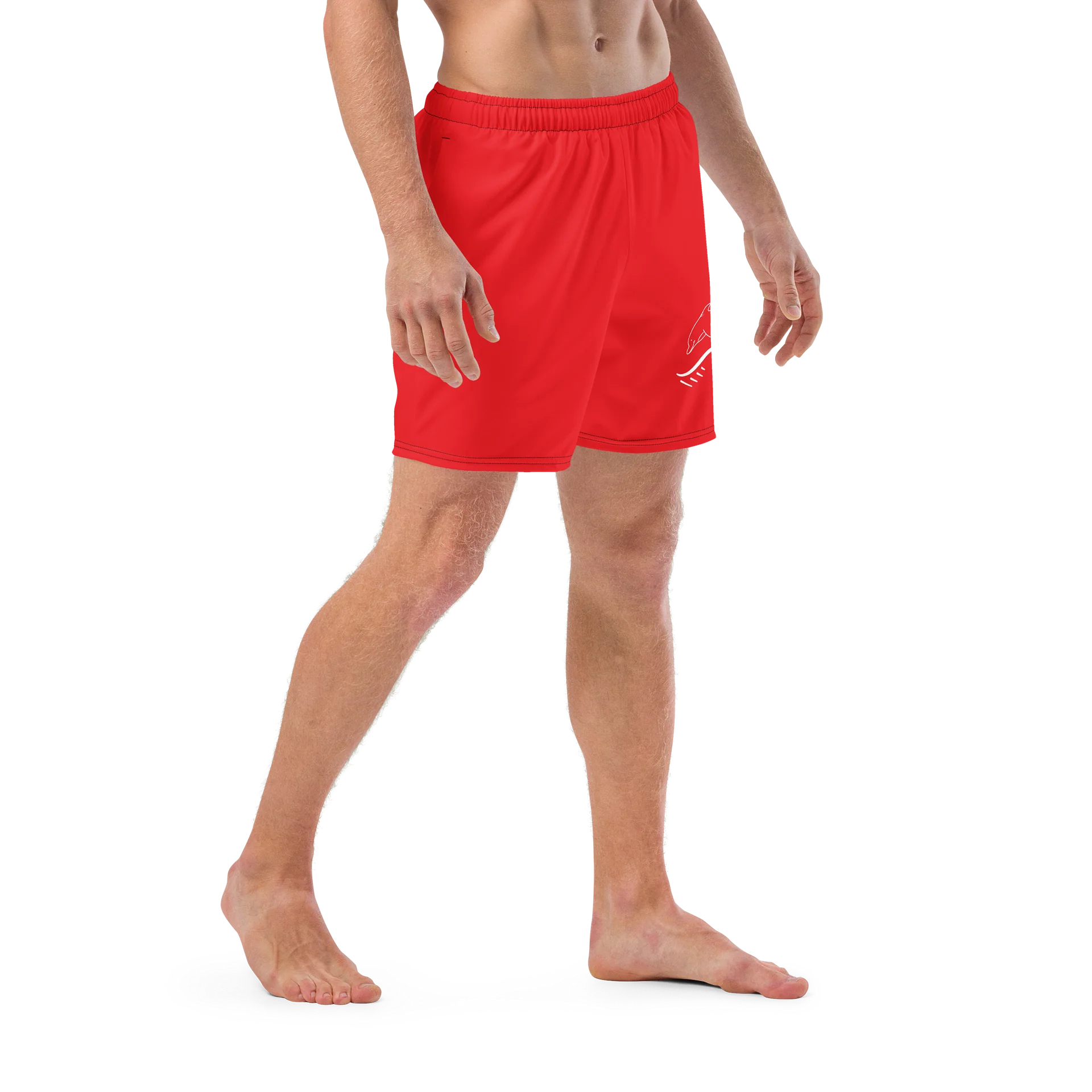 Wave Rider Dolphin Swim Trunks Red product image (4)