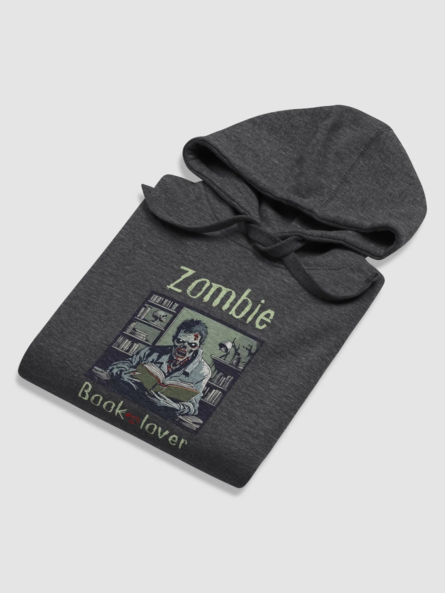 Zombie Book Lover Man - Grey Unisex Hoodie product image (6)