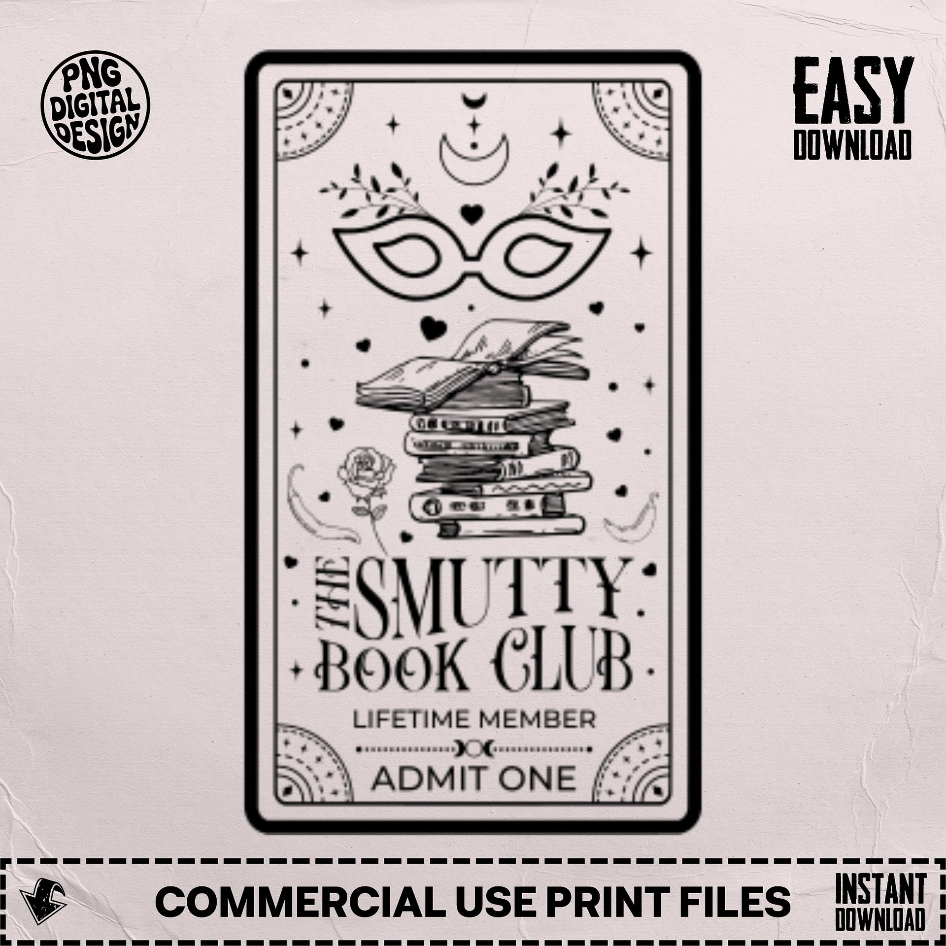 Smutty Book Club Dark Romance Witchy Book Reader SVG PNG, Sublimation Clipart for Shirt, Mug Designs, Printable Wall Art, Digital Download product image (6)