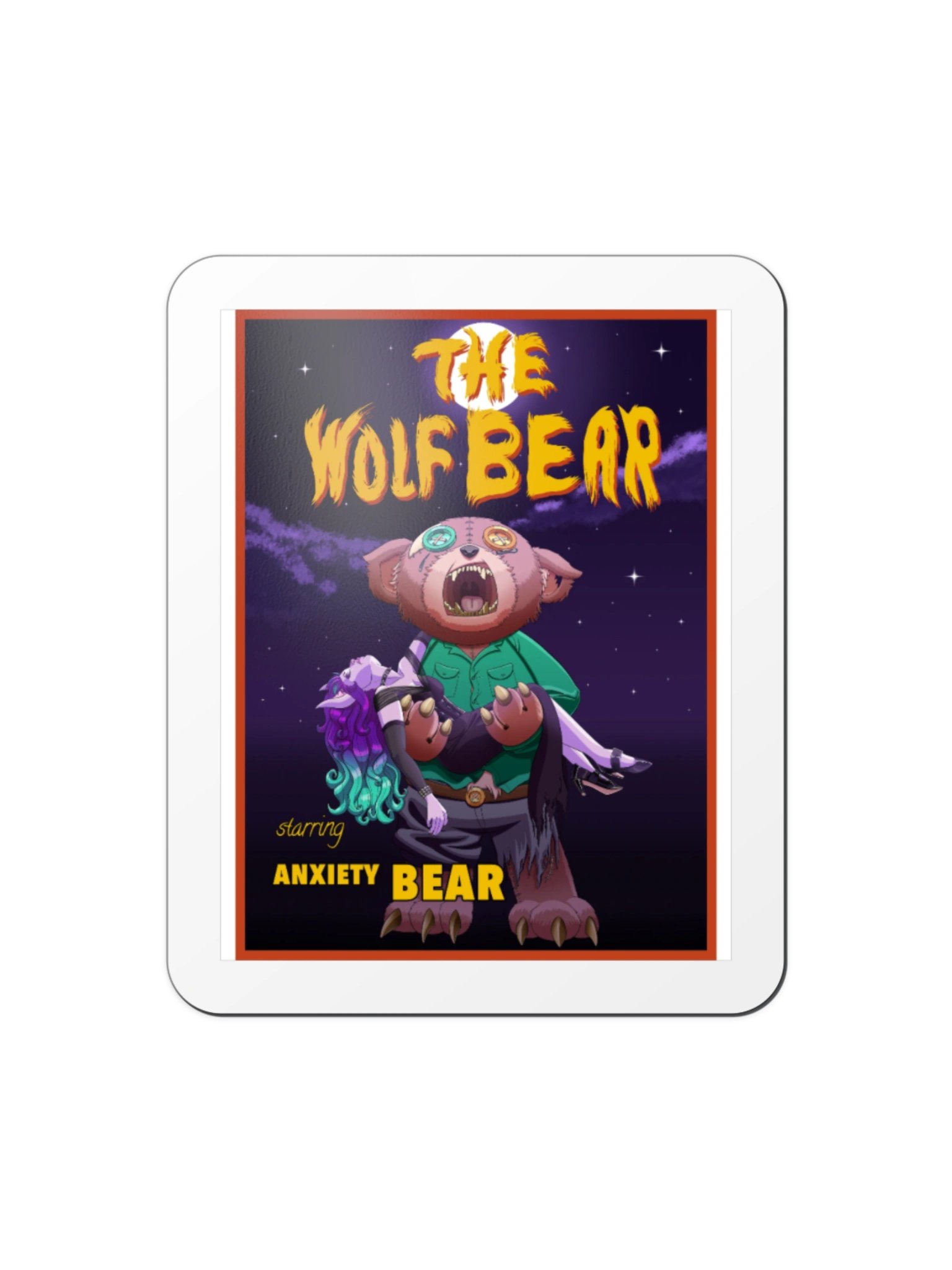 Anxiety Bear WolfBear Movie Magnet product image (1)