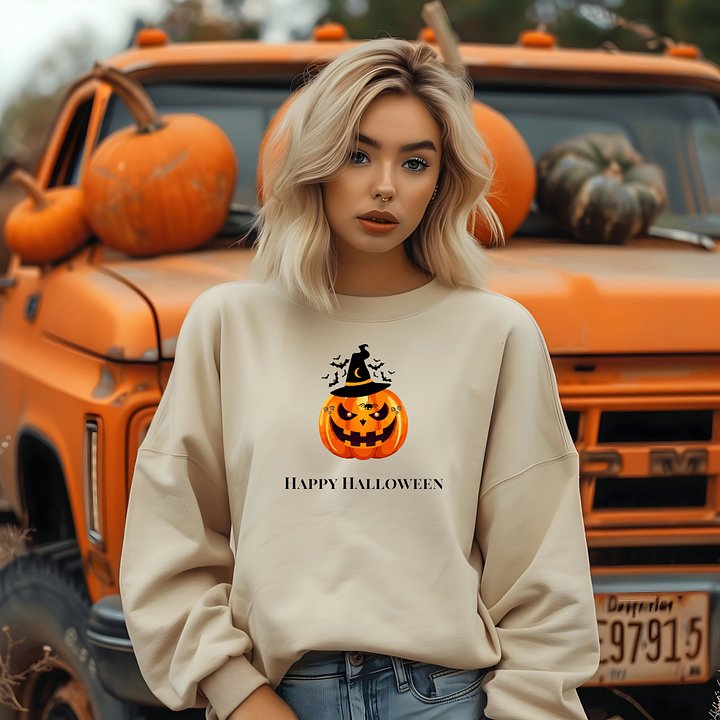 Happy Halloween Crewneck Sweatshirt – Cozy Unisex Fall Apparel product image (1)