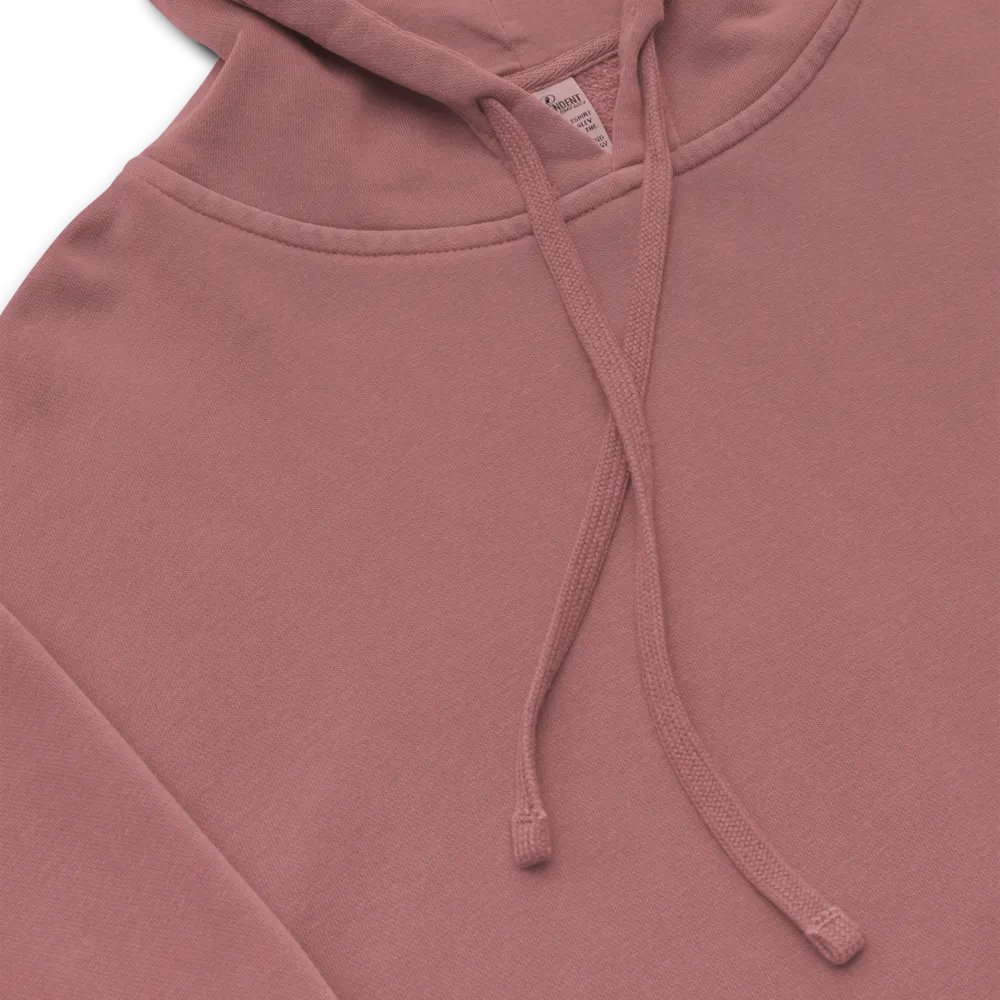EXCLAIMING MENTALLY (sm. maroon bubble design) embroidered pigment hoodie product image (8)