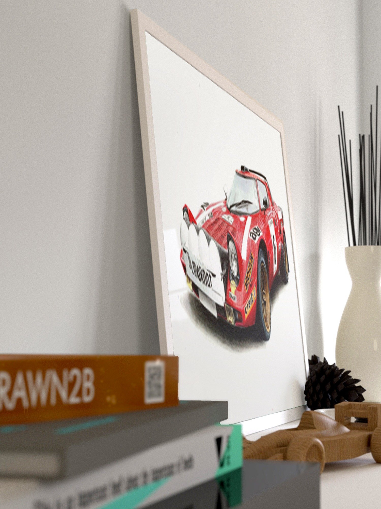 Red Lancia Stratos - A3 Print product image (7)
