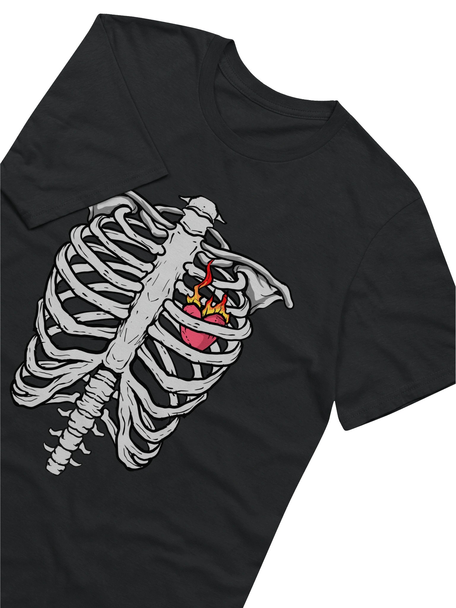 Burning Heart Ribcage Graphic Tee product image (8)